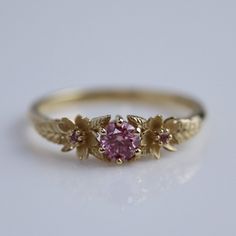 Sakura Ring – Soulbound Sakura Leaves, Sakura Ring, Pink Diamonds Engagement, Pink Diamond Engagement Ring, Intricate Rings, Blossom Season, Sakura Flowers, Cute Engagement Rings, Cherry Blossom Season