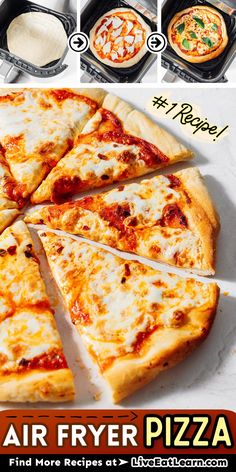 Image of the air fryer pizza. Text reads: number one recipe! Homemade Dough Recipe, Air Fryer Pizza, Cook More, Homemade Dough, 7 Minutes, Pizza Recipe, Low Fat Recipes, Easy Vegetarian, Dough Recipe