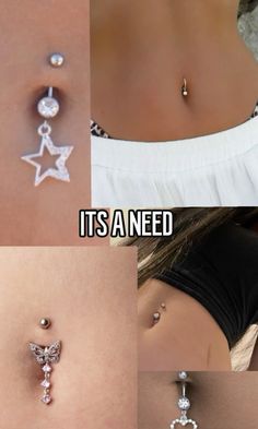 there are four different types of piercings on each side of the belly, and one is