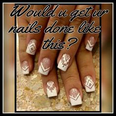 Native style Nail Ideas Aztec, White Aztec Nails, Aztec Nail Ideas, Aztec Nails Design, Native Nail Designs, Indian Nail Designs, Native Nails, Aztec Nail Designs