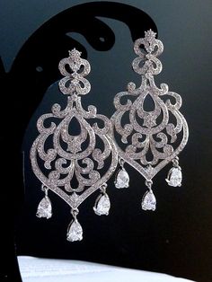 Wedding Bridal Earrings  Fancy Vintage Style by JCBridalJewelry, $69.95 Glamorous Cubic Zirconia Drop Chandelier Earrings, Dazzling Diamond White Chandelier Earrings, Exquisite Cubic Zirconia Teardrop Chandelier Earrings, Exquisite Teardrop Chandelier Earrings In Cubic Zirconia, Dazzling Cubic Zirconia Drop Chandelier Earrings, Wedding Crystal Diamond Earrings Pierced, Wedding Crystal Diamond Earrings (pierced), Wedding Diamond Crystal Earrings Pierced, Exquisite Pierced Bridal Earrings