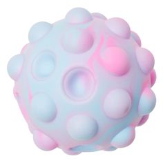 a white and pink ball with lots of bubbles on it