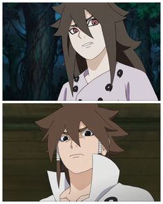 two anime characters with different facial expressions