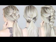 FOLLOW ME ON INSTAGRAM 👉🏻 http://www.instagram.com/alexgabouryToday's hair tutorial I'm sharing 3 quick and easy hairstyles perfect for summer! They'd also... Hairstyles Easy Quick, Hairstyles For Summer, Easy Work Hairstyles, Triangle Hair, Easy Hairstyles For School, Simple Hairstyles, Easy Hairstyles For Medium Hair