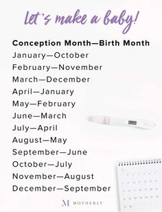 an image of a baby's calendar with the words let's make a baby