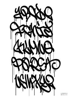 some type of graffiti written in black and white with the words's on it