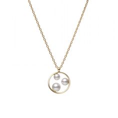 Three graduating Akoya cultured pearls float within a high polished yellow gold circle for a stylish pendant design. Chain is 18 inches long with a sizing loop at 16 inches for shorter wear.
Give the gift of a lifetime with nature's most precious jewel. Legendary quality and style since 1893, Mikimoto jewels are objects of desire to cherish today and for generations to come.
Due to the unique nature of pearls, shade of color, shape or texture, may vary slightly from photo. Modern Gold Pearl Necklace With Pendant, Gold Akoya Pearl Round Pendant Necklace, Gold Akoya Pearl Necklace With Round Pendant, Yellow Gold Necklace With Pearl Drop And Round Pendant, Elegant Yellow Gold Circle Necklace, Minimalist Yellow Gold Pearl Necklace With Round Pendant, Modern Yellow Gold Necklace With Pearl Pendant, Yellow Gold Pearl Drop Necklace With Round Pendant, Yellow Gold Necklace With Pearl Chain And Round Pendant