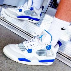 Air Jordan IV Retro Military Blue #sneakers #jordan #airjordan Jordan Shoes For Kids, Jordan Men, Air Jordan Iv, Jordan Iv, Cheap Jordan Shoes, Michael Jordan Shoes, Nike Air Jordans, Fresh Shoes