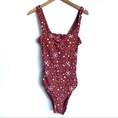 Nwt American Eagle Aerie One-Piece Open Back Cheeky Coquine Swimsuit. Hygienic Liner Attached. Rust Orange And White Henna Pattern. Size L. Comes From A Smoke Free/Pet Friendly Home. Fast Shipping-Same/Next Business Day. No Trades. Reasonable Offers Accepted-No Low Ball Offers. Bundle And Save! Follow Along @Thegetupcollective On Ig Aerie Swimwear One Piece, Aerie Swimsuit, Fitted Orange One-piece Swimwear, One-piece Orange Swimwear For Sunbathing, Aeire Aerie, Aerie Bathing Suits, American Eagle Aerie, Yellow One Piece, Orange One Piece