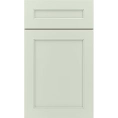 a white kitchen cabinet door and drawer