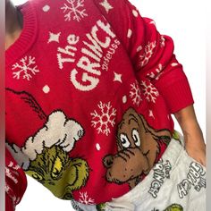 Made Of 60% Cotton And 40% Polyester, Super Cute, Unique Design With Max And Grinch Design. Large Size Pit To Pit 23 Inches, Length 22 Inches Xl Size Pit To Pit 24 Inches, Length 22 Inches 2xl Size Pit To Pit 27 Inches, Length 24 Inches 3xl Size With Pit To Pit Of 28 Inches, Length 24 Inches. More Grinch Items In My Listings With Very Reasonable Prices. Fast Shipping Reliable Seller With 2,500 Completed Sales Plus With 5 Star Ratings. Message Me For Any Bundles, With Discounts Message Me For Any Cute Christmas Sweaters, Grinch Sweater, Grinch Design, Week Outfits, Cute Christmas Sweater, Red Fleece, The Grinch, Grey Pullover, Mini Boden