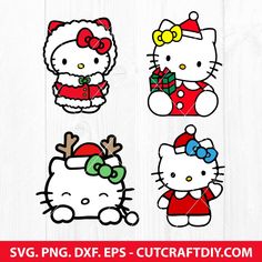 hello kitty christmas svg cut files