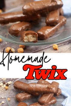 homemade toxix candy bars on a glass plate