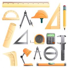 various types of construction equipment and tools