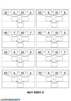 printable worksheet for numbers 1 - 10 with the same number and place value