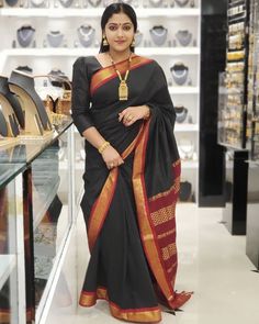 Black Saree Designs, Black Saree, Beautiful Saree, Ladies Day