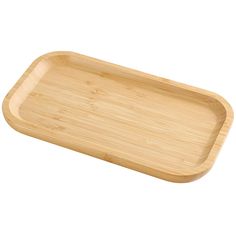 an empty bamboo tray is shown on a white background for use as a serving tray