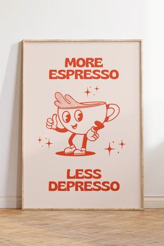 More Espresso Less, Retro Wall Decor, Trendy Wall Art, Retro Wall, Dream House Decor, 로고 디자인, Home Deco, Vintage Posters