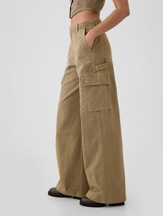 Low Rise Cargo Baggy Khakis | Gap Full Length Khaki Cotton Cargo Jeans, Gap Cotton Bottoms With Side Pockets, Relaxed Fit Gap Cargo Pants, Cotton Cargo Pants By Gap, Relaxed Fit Cargo Pants With Side Pockets By Gap, Gap Cotton Cargo Pants, Gap Cotton Cargo Bottoms, Gap Cotton Cargo Pants With Pockets, Gap Utility Cargo Pants With Side Pockets