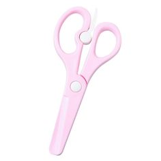 a pair of pink scissors on a white background