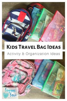 kids travel bag ideas activity and organization ideas