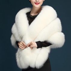 Womens Faux Fur Plush Bridal Coats Jacket Shawl Cape Wedding Wraps Shrug Bolero Faux Fur Bolero, Fur Shawl Wedding, Faux Fur Wedding, Bridal Coat, Faux Fur Shrug, Faux Fur Cape, Fur Shrug, Faux Fur Stole, Wedding Fur