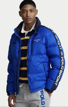 Brand new with tags Ralph Lauren Polo Sport Down Red ROCKS 2 BLUE Puffer Jacket Water Repellant 2XLT Free ground shipping Sporty Long Sleeve Outerwear With Padded Collar, Urban Blue Nylon Outerwear, Sporty Ralph Lauren Fall Outerwear, Casual Blue Sport Coat For Outdoor Activities, Sportswear Puffer Jacket For Outdoor Activities, Sports Nylon Puffer Jacket With Long Sleeve, Blue Casual Sport Coat For Outdoor, Fall Sportswear Puffer Jacket For Outdoor, Nylon Puffer Jacket For Sports