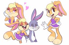 some very cute cartoon animals with big ears