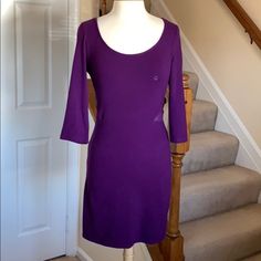 3/4 Sleeve 25.5" Armpit To Armpit 14.5" Waist 33.5" Long Purple Bodycon Dresses, Purple Relaxed Fit Long Sleeve T-shirt, American Eagle Outfitters, American Eagle, Bodycon Dress, Colorful Dresses, Long Sleeve Dress, Womens Dresses, Long Sleeve