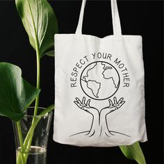 "Respect Your Mother Bag, Friendly Bag, Everyday Bag, Shopping Bag, Gift for Mom, Shoulder Bag, Gift to Her, Cotton Tote Bag, Cotton Tote Bag 6.0 oz., 100% cotton 20\" self-fabric handles 9\" handle drop Bottom gusset 15\"W x 16\"H x 3\"D" Eco-friendly Everyday Shoulder Bag, White Eco-friendly Bag For Everyday Use, Eco-friendly White Bag For Everyday Use, Everyday Eco-friendly White Bag, Eco-friendly Letter Print Shoulder Bag Gift, Large Capacity Everyday Shoulder Bag For Mother's Day, Eco-friendly Bag With Letter Print For Gift, Eco-friendly Bags With Letter Print For Gifts, Mother's Day Gift Canvas Bag For Everyday Use