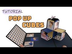 an image of pop up cubes with pictures on them and text overlaying it