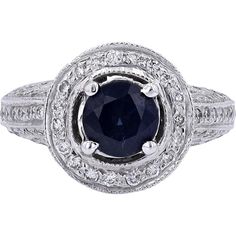 Marvel at the melody of design with our breathtaking 18K White Gold 1.35 Carat Sapphire Center Ring. This exquisite piece features a mesmerizing sapphire center stone, radiating elegance and sophistication. With a total carat weight of 1.35 Carats, the sapphire captivates with its deep blue hue, symbolizing wisdom and royalty.Encircling the majestic sapphire are delicate diamonds, totaling 1.00 Carat in weight, adding a brilliant sparkle and enhancing the allure of the ring. Crafted with precision and passion, the ring boasts a setting of 18K white gold, ensuring durability and timeless beauty.Indulge in luxury and make a statement with this captivating ring, perfect for any special occasion or as a stunning addition to your jewelry collection. Let its beauty adorn your finger and elevate The Melody, Diamond Birthstone, White Gold Set, Blue Sapphire Diamond, Ring With Diamond, White Gold Jewelry, Blue Sapphire Rings, Sapphire Diamond, Blue Hues