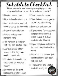 a printable checklist for students to use