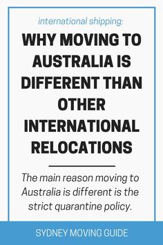 an advertisement with the words, why moving to australia is different than other international locations