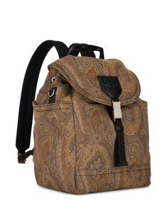 ETRO paisley-print Backpack - Farfetch Etro Paisley, Bags Logo, Printed Quilt, Flats Top, Print Tote, Printed Tote Bags, Black Backpack, Men's Accessories, Blue Bags