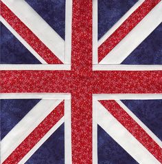 the british flag is made up of red, white and blue fabric with sequins