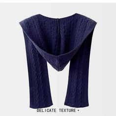 Shipping: Worldwide Express Shipping AvailableDelivery time: 7-15Days Fast ShippingReturns: Fast refund, 100% Money Back Guarantee. Navy Knitted Sweater For Winter, Navy Cable Knit Sweater For Winter, Y2k Grunge Style, Knitting Scarf, Pastel Goth Outfits, Warm Shawl, Bodycon Bodysuit, Winter Shawl, Knitted Hood