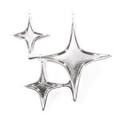 two silver metal stars on a white background