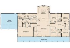 the first floor plan for this house shows the living area and dining room, as well as