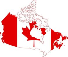 the canadian flag overlaids the map of canada