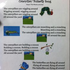 the very hungry caterpillary song is written in an english language with pictures