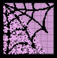 a black and purple photo with squares in the middle that have been made into a pattern