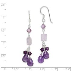 Product Weight Weighs approximately 1.22 grams. Product Dimensions Length of item : 51 mm Width of item : 7 mm Features - Sterling silver - Amethyst - Quartz - Crystal - Shepherd hook - Dangle - Natural stone Product Specifications - Material : Primary - Purity : 925 - Finish : Polished - Stone Type_1 : Amethyst - Stone Type_3 : Crystal - Stone Color_1 : Purple - Stone Color_2 : Purple - Length of Item : 51 mm - Feature : Solid - Manufacturing Process : Extruded - Material : Primary : Sterling S Lavender Quartz, Amethyst Quartz Crystal, Purple Quartz, Crystal Dangle Earrings, Amethyst Purple, Amethyst Quartz, Silver Drop Earrings, Fine Jewellery Earrings, Amethyst Stone