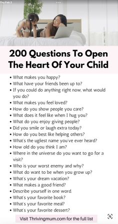 the heart of your child quiz is shown in this screenshote screen shot with text