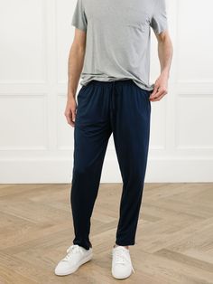 You give up night sweats and gain better zzz’s when you get into our Men's Bamboo Stretch Knit Pajama Pant, made from viscose from bamboo. Built to last without pilling and made from a breathable, temperature regulating fabric that keeps you cool, they’re the pajama pants you’ll wear on repeat from season to season. They have a thick drawstring elastic waistband for all-day comfort and functional side pockets. The bad news is you might never take them off thanks to their super-soft feel. Pair th