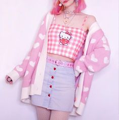 Fashion Hearts Sweater Coat JK1650 – Juvkawaii Pink Heart Sweater Outfit, Pastel Fashion, Kawaii Fashion Outfits, Sweater Coat, Pink Outfits, Kawaii Clothes, Harajuku Fashion