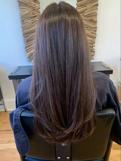 Layers With Brown Hair, Long Thick Hair With Layers Straight, Hair Cuts For Brunette Long Hair, Brown Long Layers Hair, Long Thick Brown Hair Straight, Medium Length Dark Brown Hair With Long Layers, Long Hair With Layers Aesthetic, Layers Brown Hair Long, Straight Length Haircut