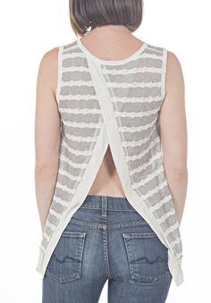 BACK OVERLAP TANK TOP - PTJ TREND: Women's Designer Clothing Open Back Tank Top, Open Back, Fabric Care, Shawl, Knitted Fabric, Twist, Tank Tops, Knitting, How To Wear