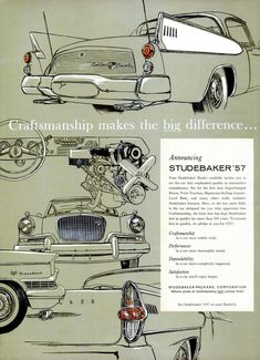 an advertisement for the studebaker's car