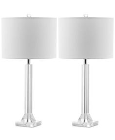 pair of modern glass table lamps with white shade